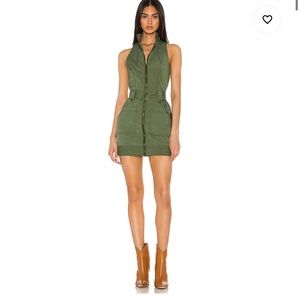 Superdown belted army green dress